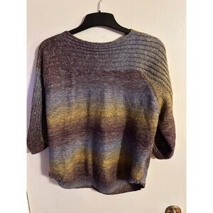 db established 1962 Women's 1X Ombre Knit Sweater 3/4 Sleeve Scoop Neck